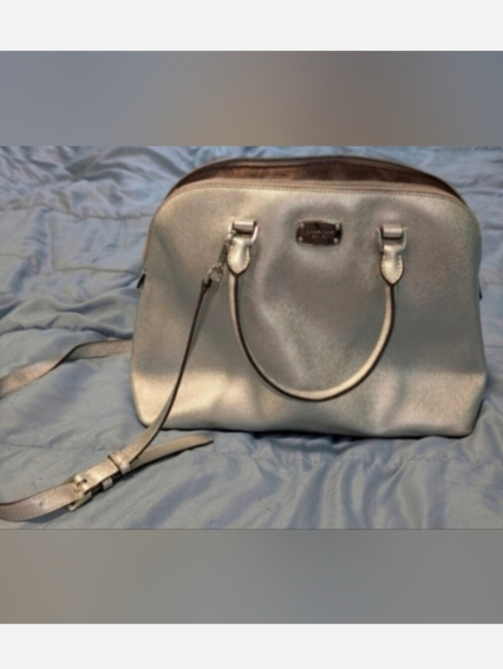 Michael Kors Metallic Silver Handbag/Shoulder Bag